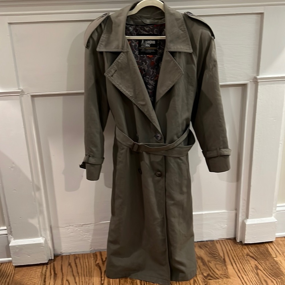 London Fog by Wamsutta Greenish Trench coat -Size 12P